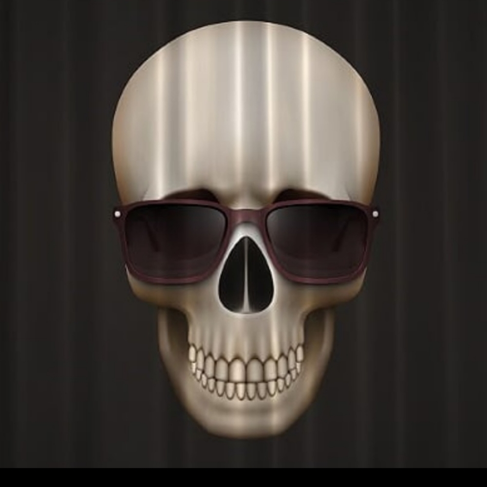Shower Curtain Hippie Cool Skull Print
